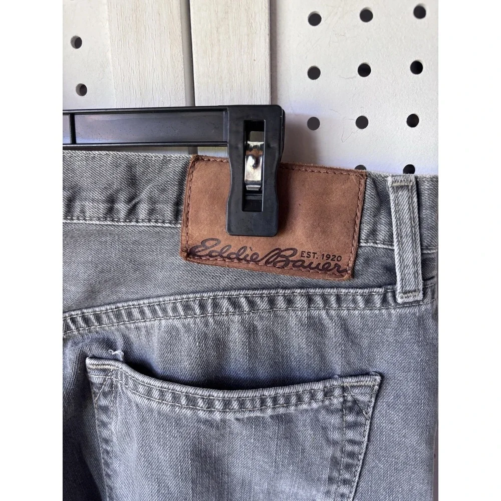 Eddie Bauer Men's 34x34 Gray Straight Fit Denim Jeans 100% Cotton